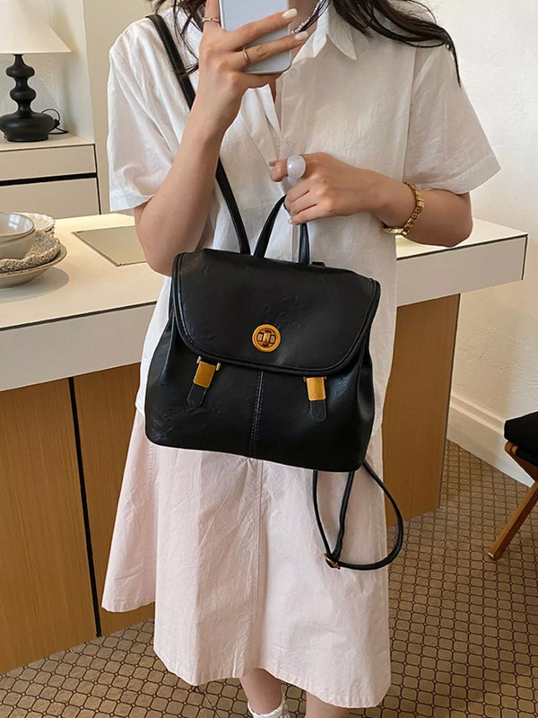 PU Leather Backpack Bag